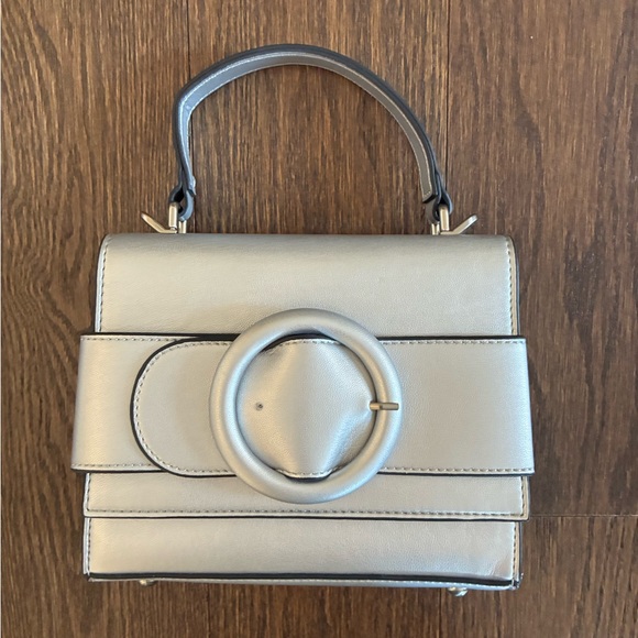 Satchel by Future Collective, Top-Handle w Cross Body Strap Silver Belt Design 🩶 - Picture 11 of 11